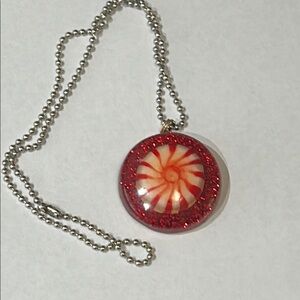Peppermint Swirl Resin Pendant Necklace